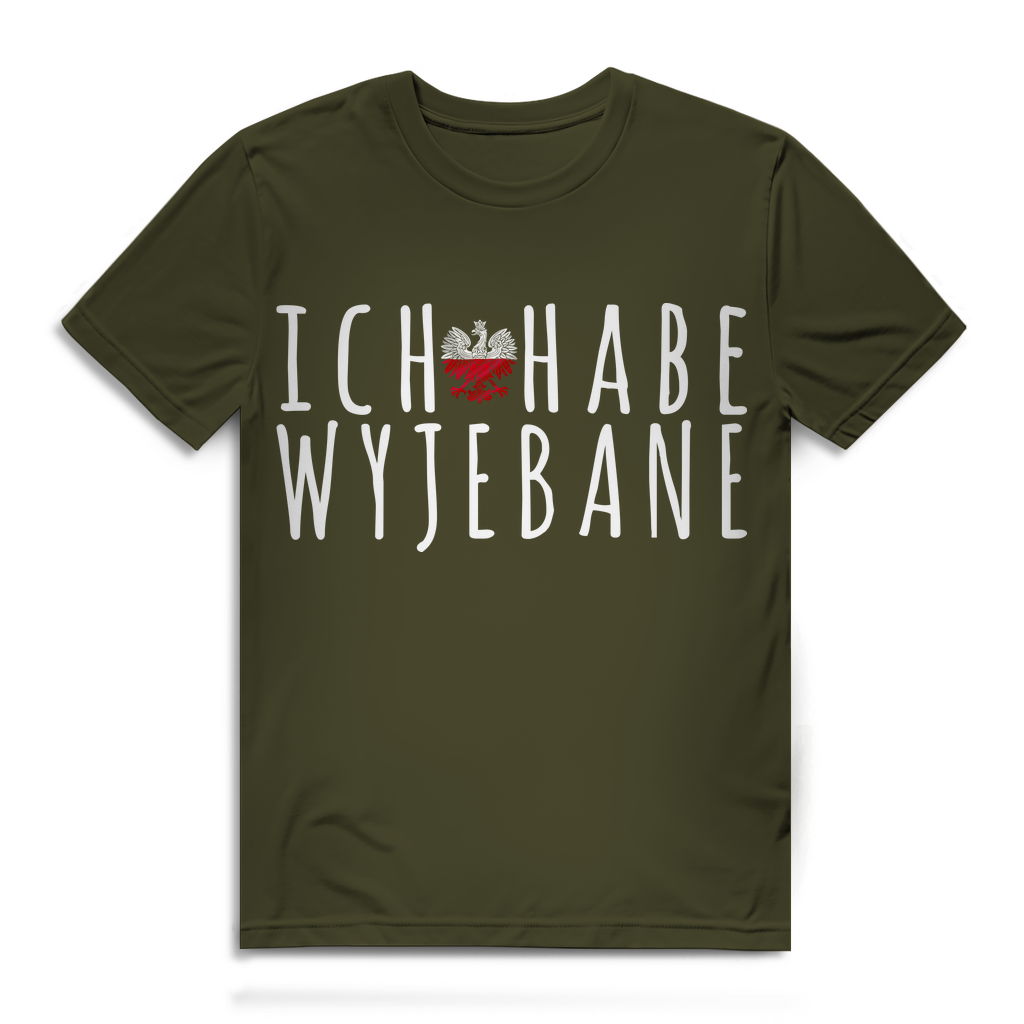 Wyjebane Shirt Männer – Lustiges Polska T-Shirt mit Spruch und polnischem Adler Khaki