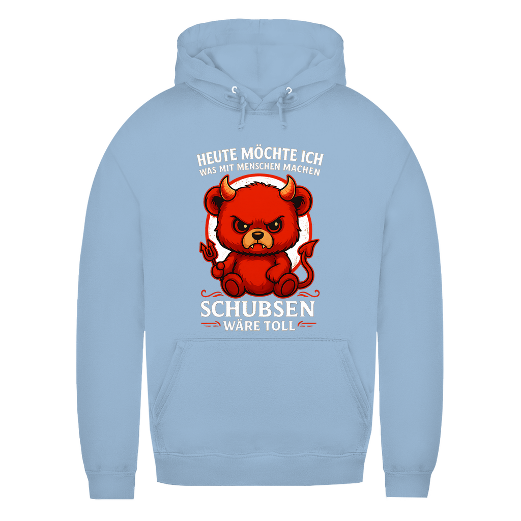 Heute möchte ich was mit Menschen machen Schubsen wäre toll Damen Hoodie Sky Blue