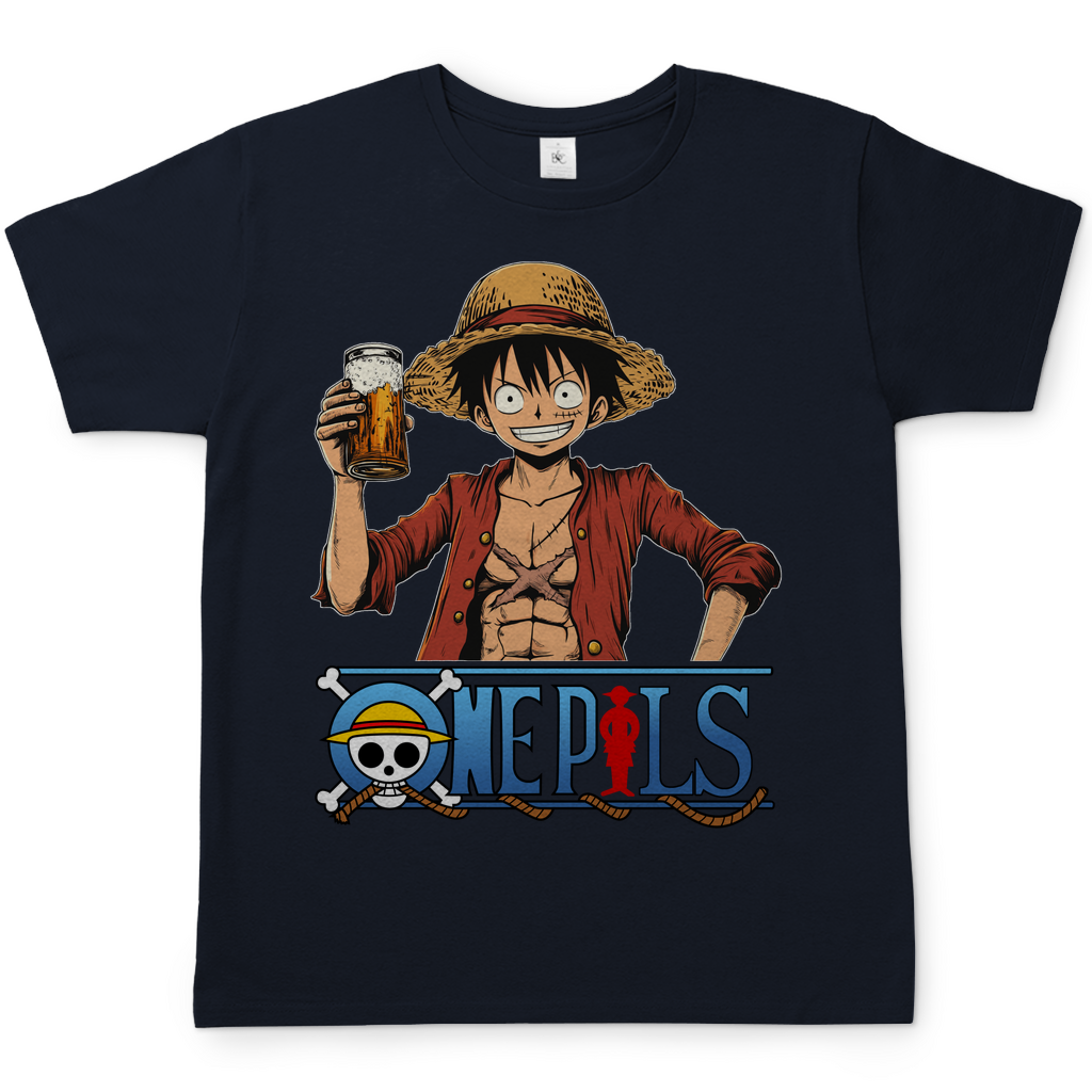 One Pils - One Piece Ruffy - Herren Shirt Navy