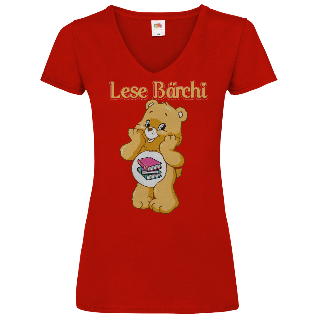 Lese Bärchi - Glücksbärchi - V-Neck Damenshirt