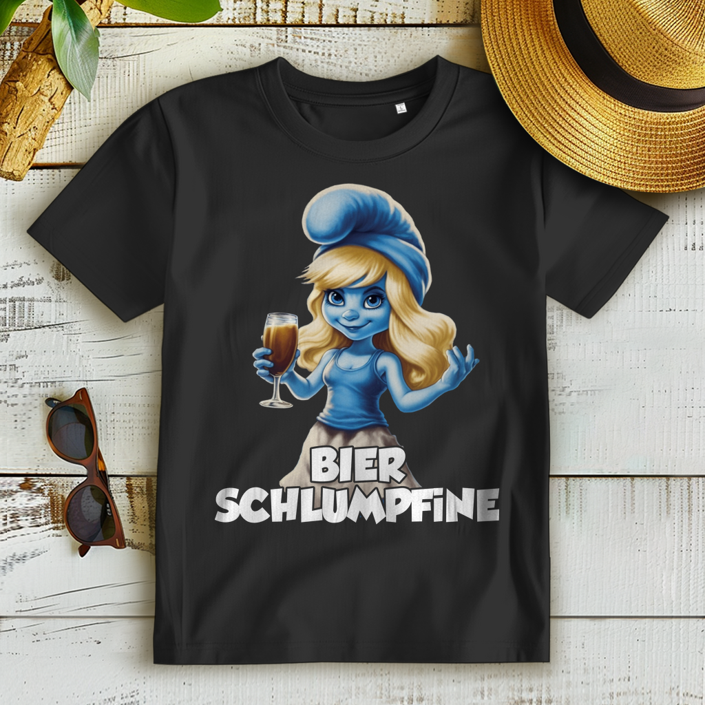 Bier Schlumpfine Schlumpf die Schlümpfe - Damen Premium Bio T-Shirt Black