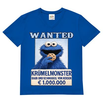 Wanted Krümelmonster Raub und Schmuggel von Keksen - Herren V-Neck T-Shirt Royal Blue