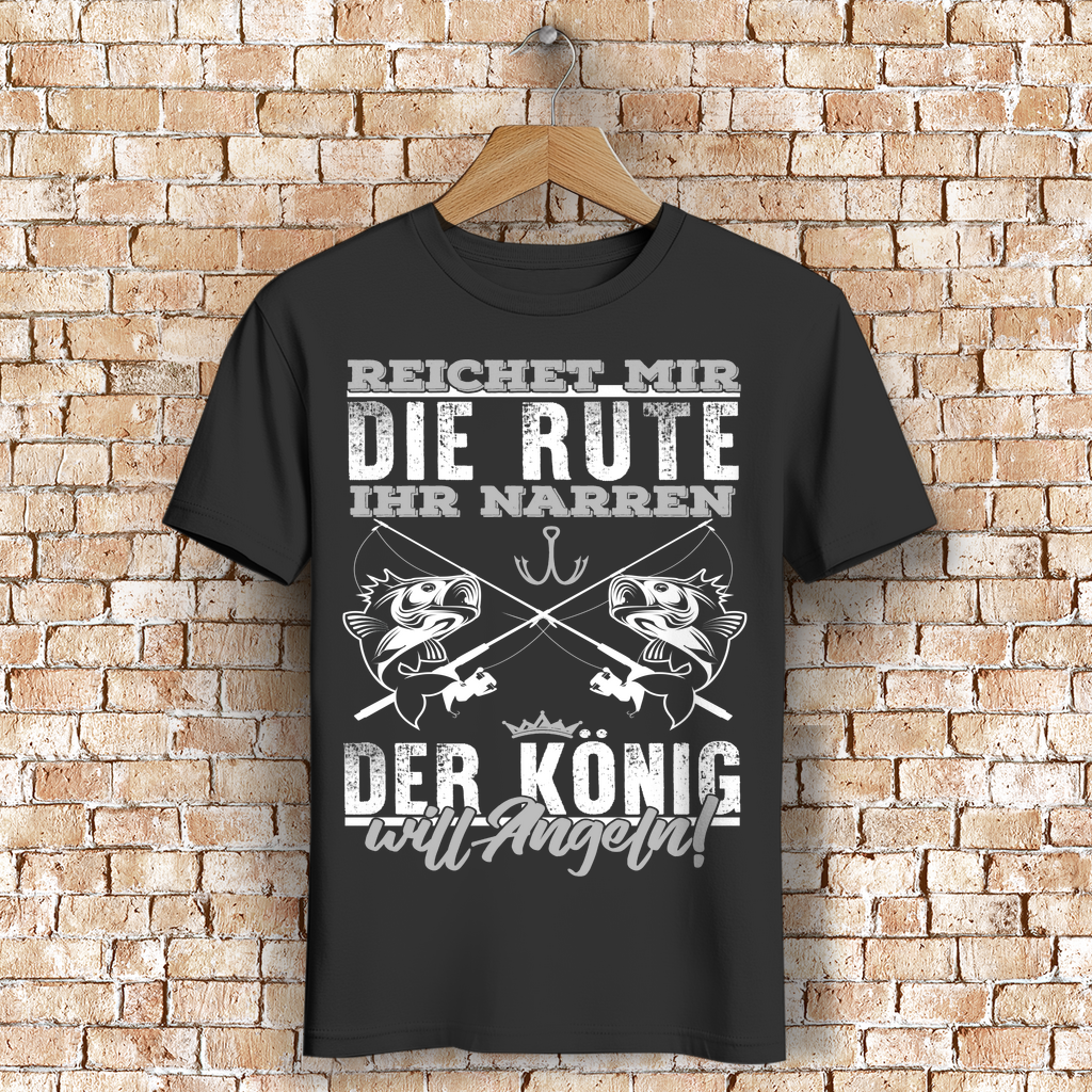 Lustiges Angel Shirt für Männer – Der König will Angeln – Geschenkidee