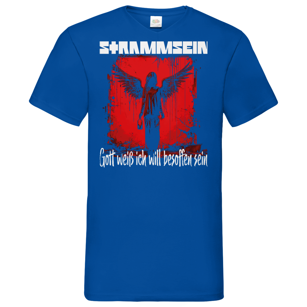 Strammsein Gott weiß ich will besoffen sein - Herren V-Neck Shirt Royal Blue