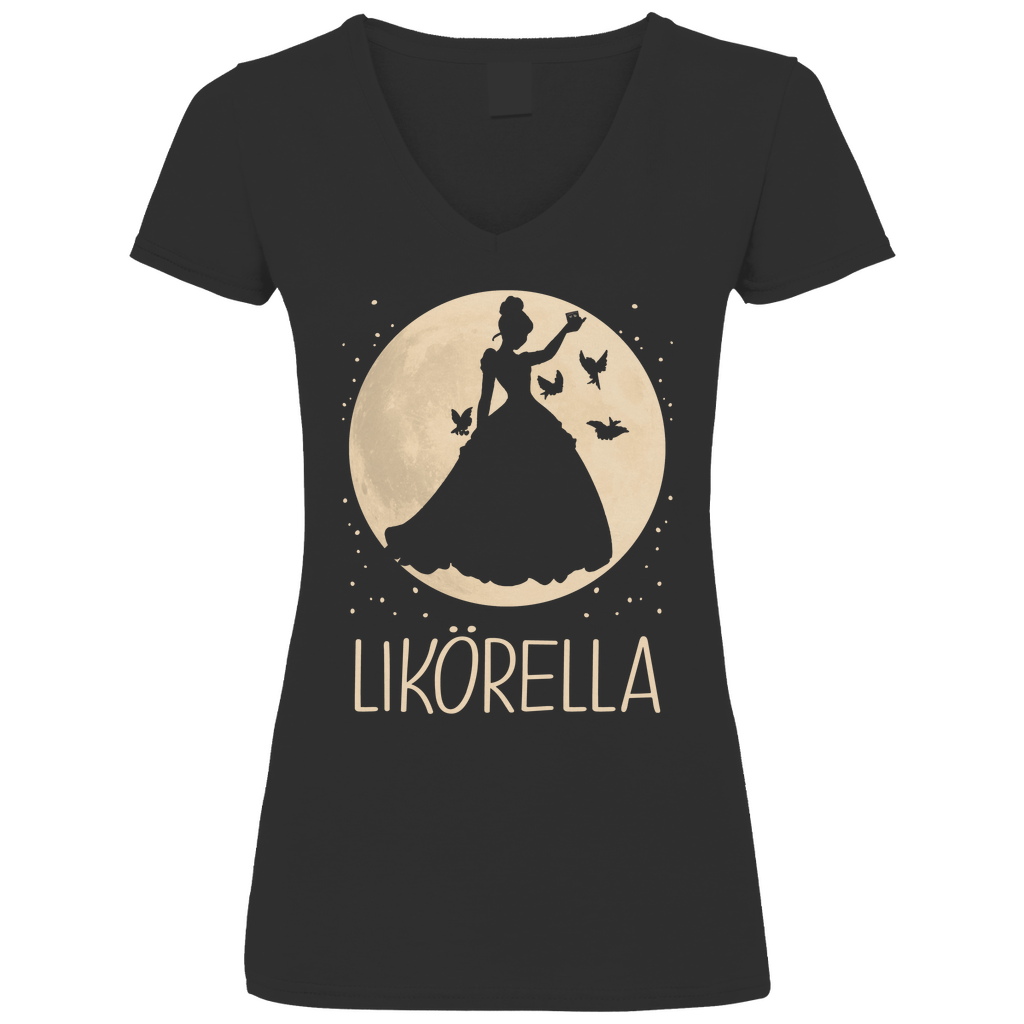 Mond Prinzessin - Likörella - V-Neck Damenshirt