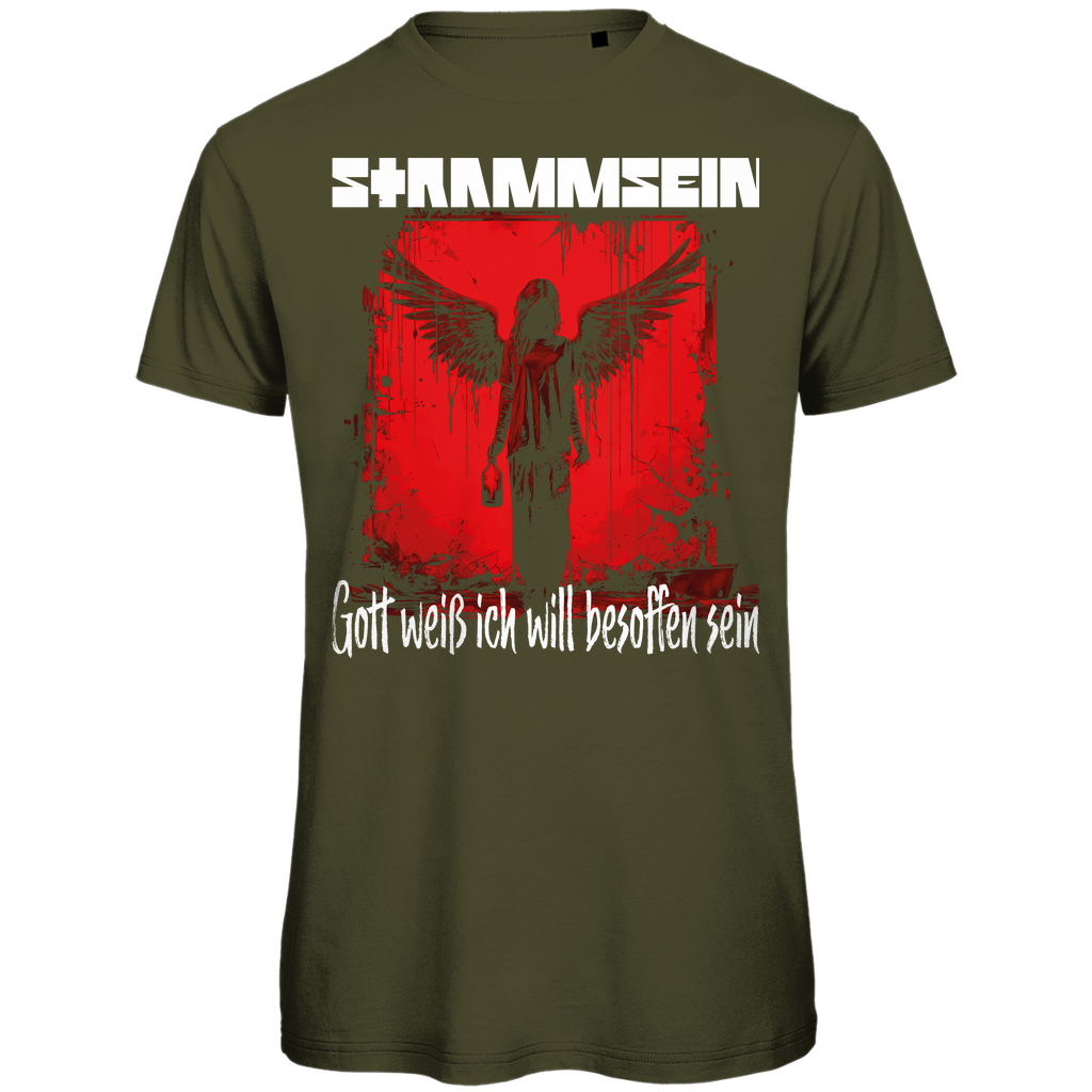Strammsein Gott weiß ich will besoffen sein - Herren Premium Bio T-Shirt