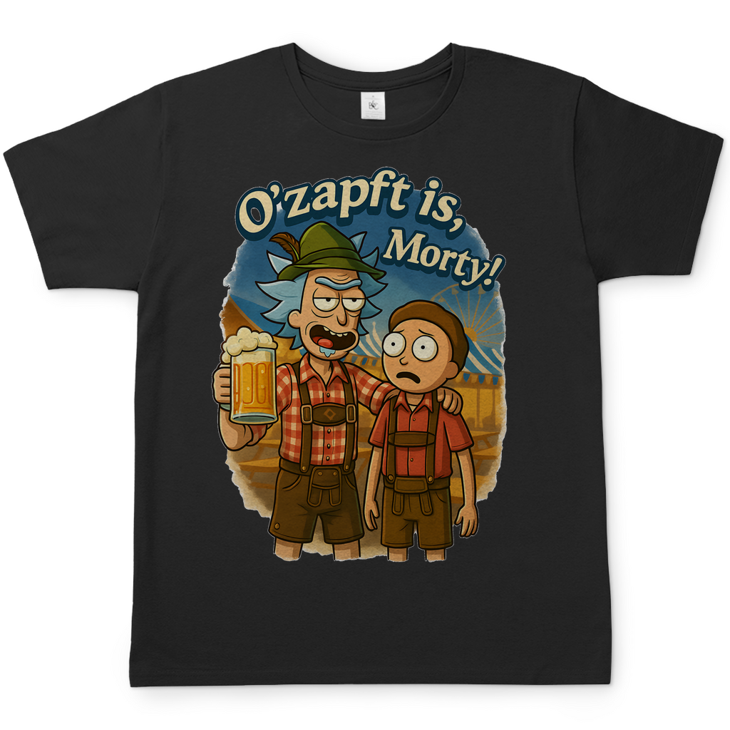 O´Zapft is Morty! Rick &amp; Morty Oktoberfest Bier - Herren T-Shirt Black