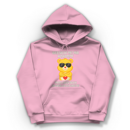 Damen Hoodie Muss an sich Arbeiten Glücksbärchi Baby Pink
