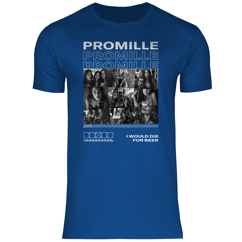 Promille Bier i would die for beer - Herren Shirt Royal Blue