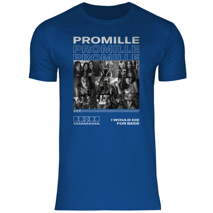 Promille Bier i would die for beer - Herren Shirt Royal Blue