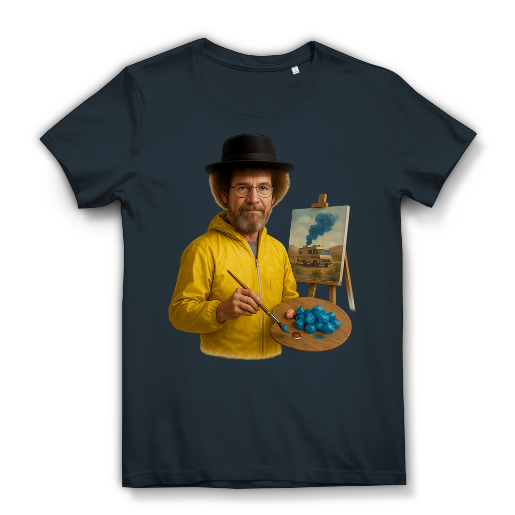 Bob Ross x Walter White Breaking Bad Mashup - Damen Premium Bio T-Shirt Dark Grey