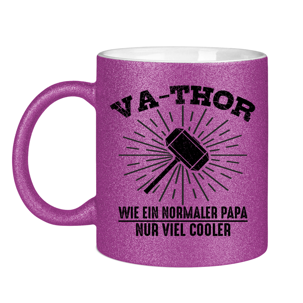 Va-Thor wie ein normaler Papa nur viel cooler - Glitzertasse Purple Glitter One size