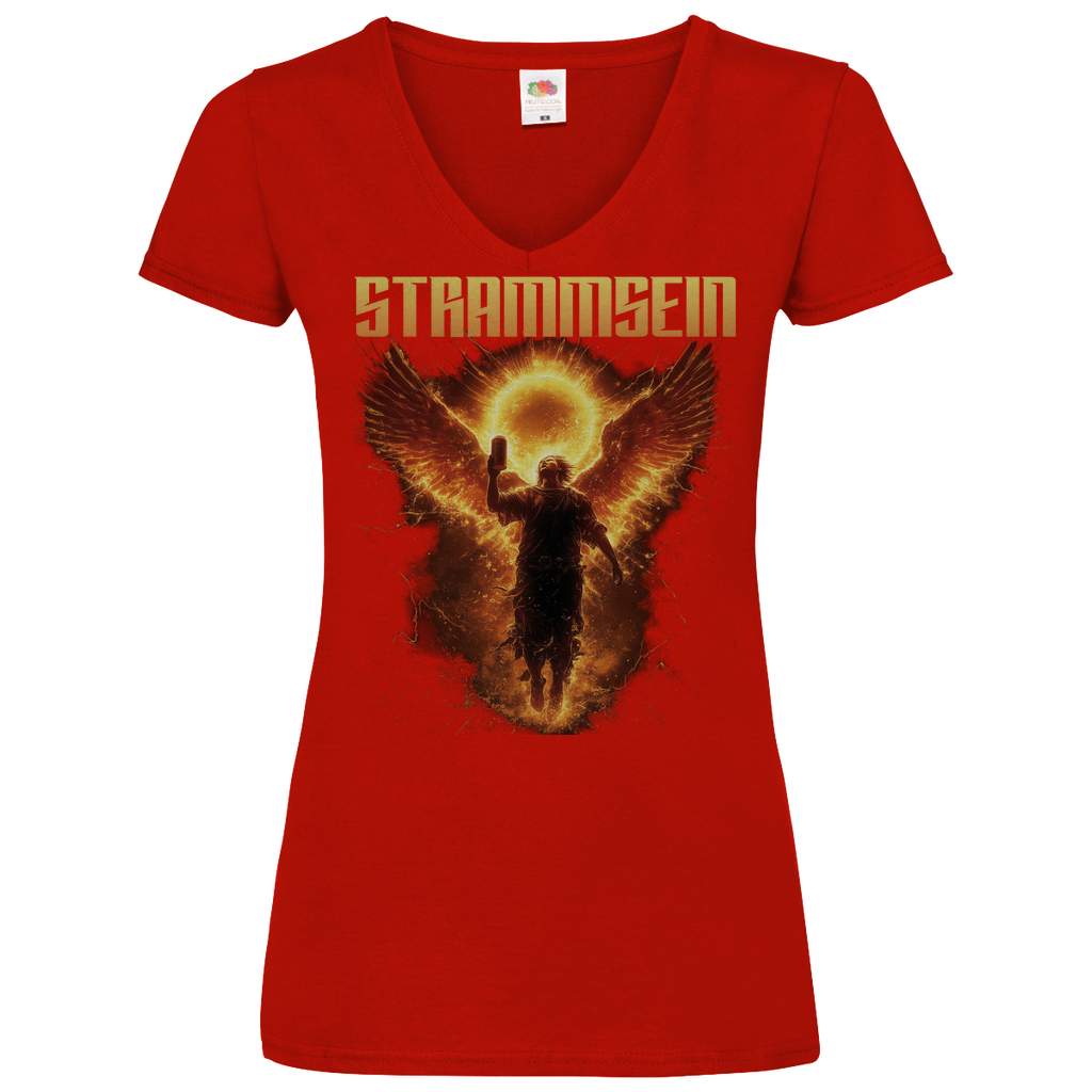 Strammsein Du Ich Wir Bier - V-Neck Damenshirt