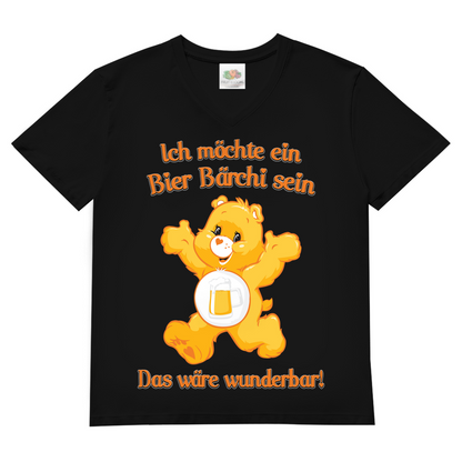 Herren V-Neck T-Shirt Ich möchte ein Bier Bärchi sein das wäre wunderbar! Black