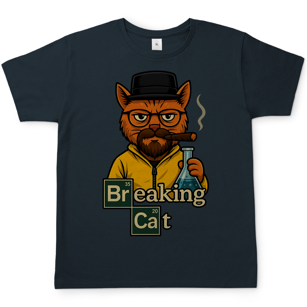 Breaking Bad Breaking Cat Katze - Herren T-Shirt Dark Grey Solid