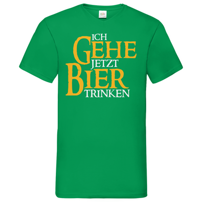 Ich gehe jetzt Bier trinken HDR - Beidseitiger Druck - Herren V-Neck Shirt