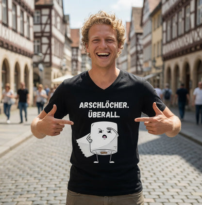 ARSCHLÖCHER. ÜBERALL. - Herren V-Neck T-Shirt