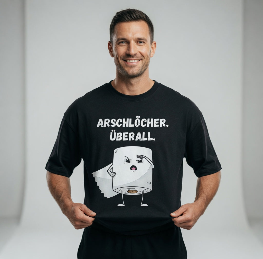 ARSCHLÖCHER. ÜBERALL. - Jack and Jones Oversize T-Shirt