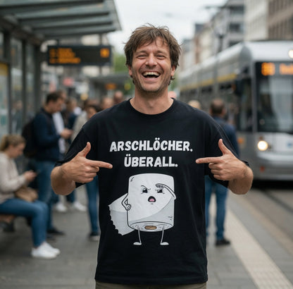 ARSCHLÖCHER. ÜBERALL. - Jack and Jones Oversize T-Shirt