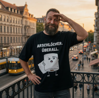 ARSCHLÖCHER. ÜBERALL. - Jack and Jones Oversize T-Shirt