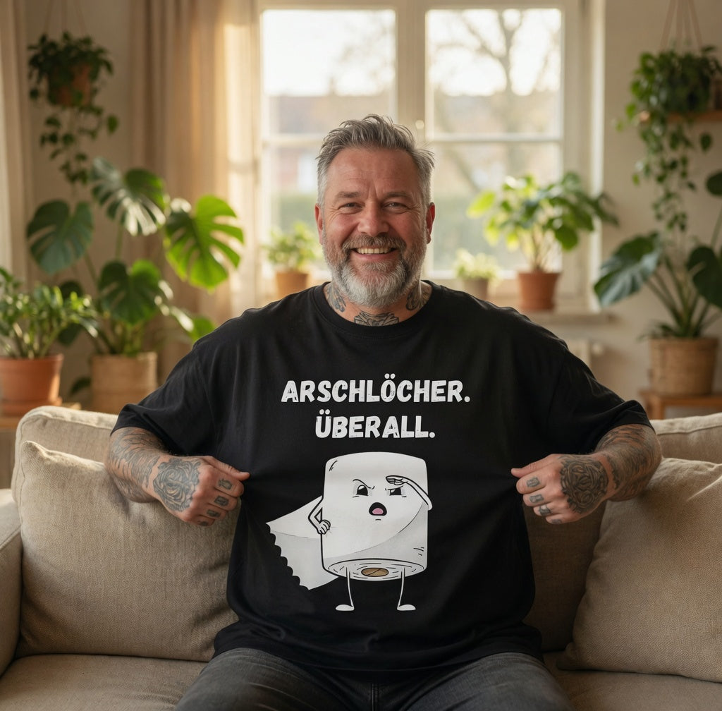 ARSCHLÖCHER. ÜBERALL. - Jack and Jones Oversize T-Shirt