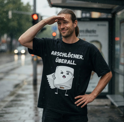 ARSCHLÖCHER. ÜBERALL. - Jack and Jones Oversize T-Shirt