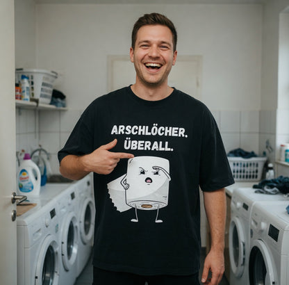 ARSCHLÖCHER. ÜBERALL. - Jack and Jones Oversize T-Shirt