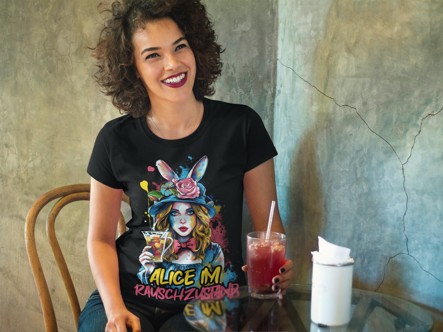 Alice im Rauschzustand Wunderland - Damen Premium Bio T-Shirt