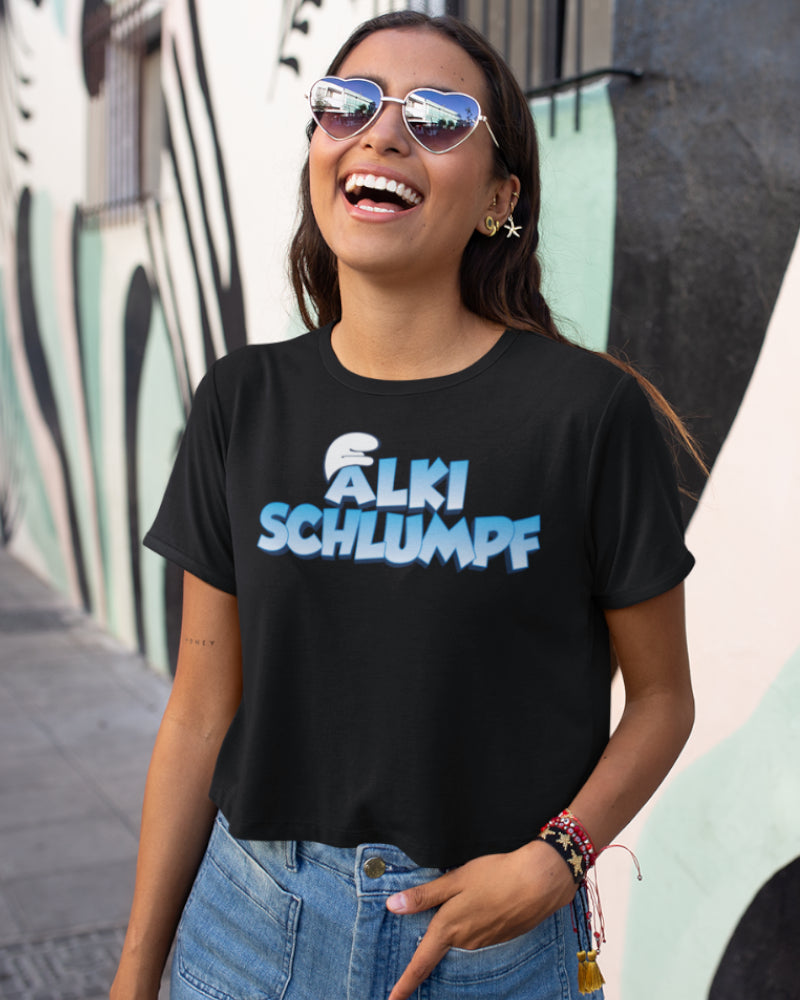 Damen T-Shirt Alki Schlumpf – Witziges Partyshirt für Saufgelage &amp; Mädelsabend