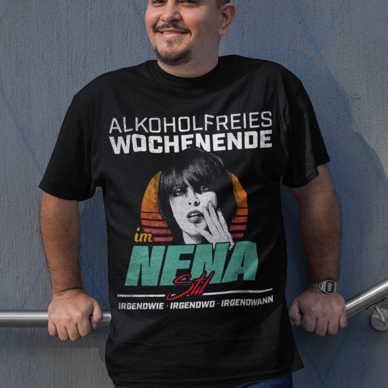 Retro Alkohol Shirt Herren – Alkoholfreies Wochenende Nena Stil Spaß Retro 80er