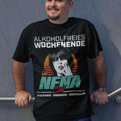 Retro Alkohol Shirt Herren – Alkoholfreies Wochenende Nena Stil Spaß Retro 80er