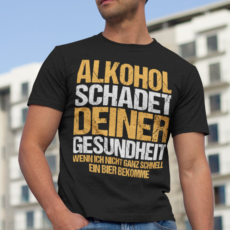 Männer Funshirt Bier – Wenn ich kein Bier bekomme wird’s gefährlich – T-Shirt