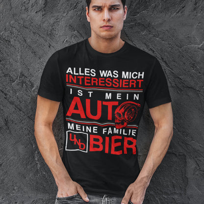 Auto Bier Familie Shirt Männer – Alles was mich interessiert – Totenkopf Design