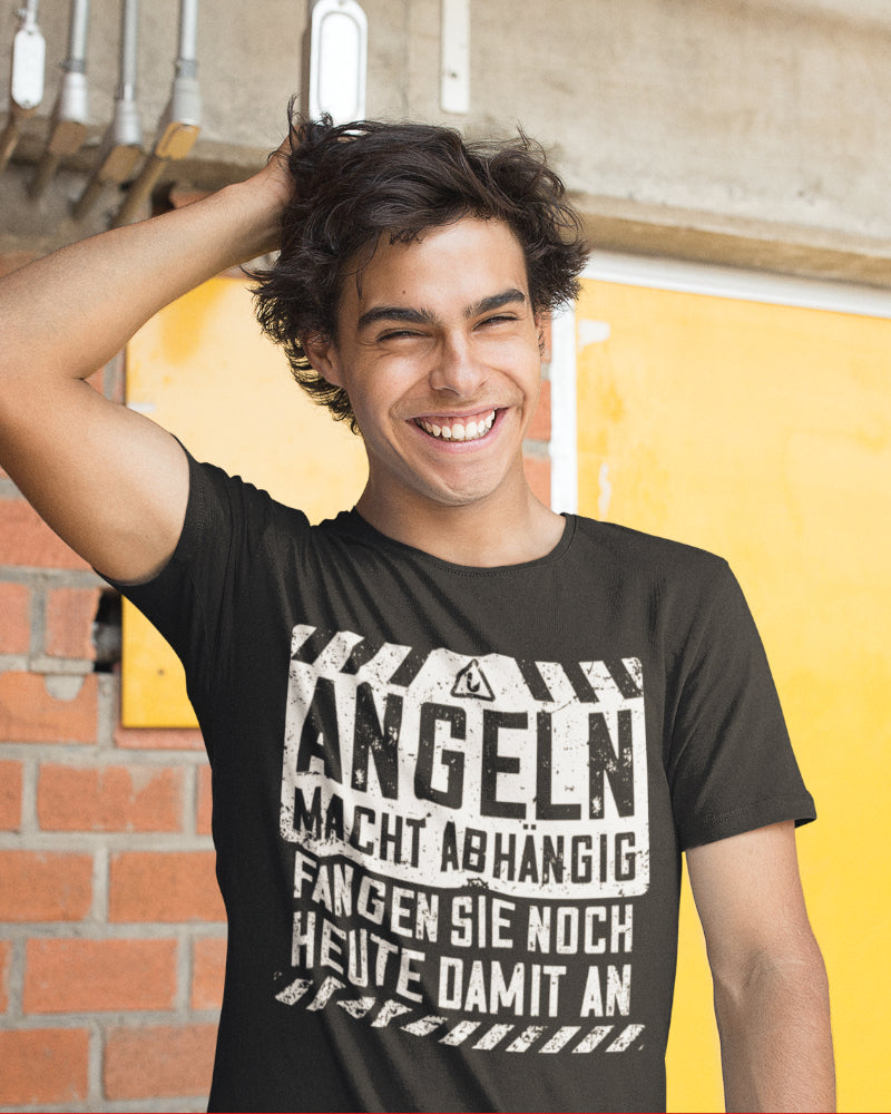 Angeln macht abhängig – Fangen Sie noch heute damit an | Angler Herren Shirt