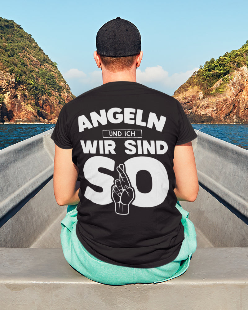 Angeln und ich wir sind so Funshirt – Lustiges Angler Spruch T-Shirt für Männer