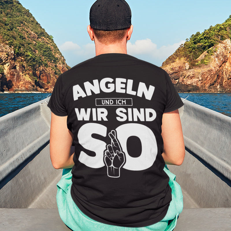 Herren T-Shirt Angeln und ich wir sind so Angel Shirt Bio Baumwolle