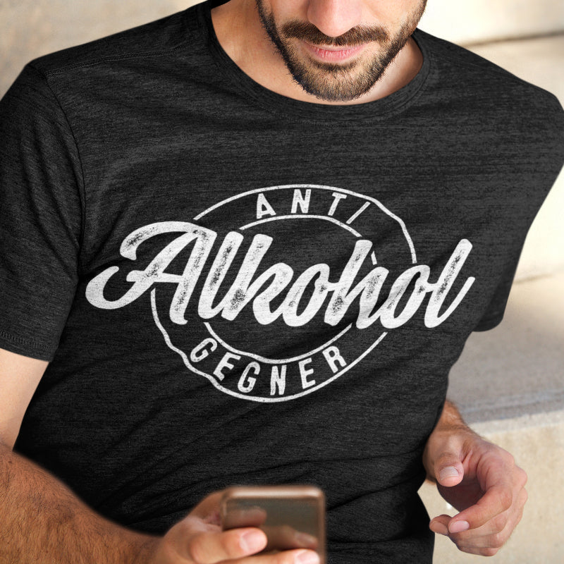 Spruch T-Shirt Herren – Anti Alkohol Gegner Ironie Shirt mit Wortspiel Männer