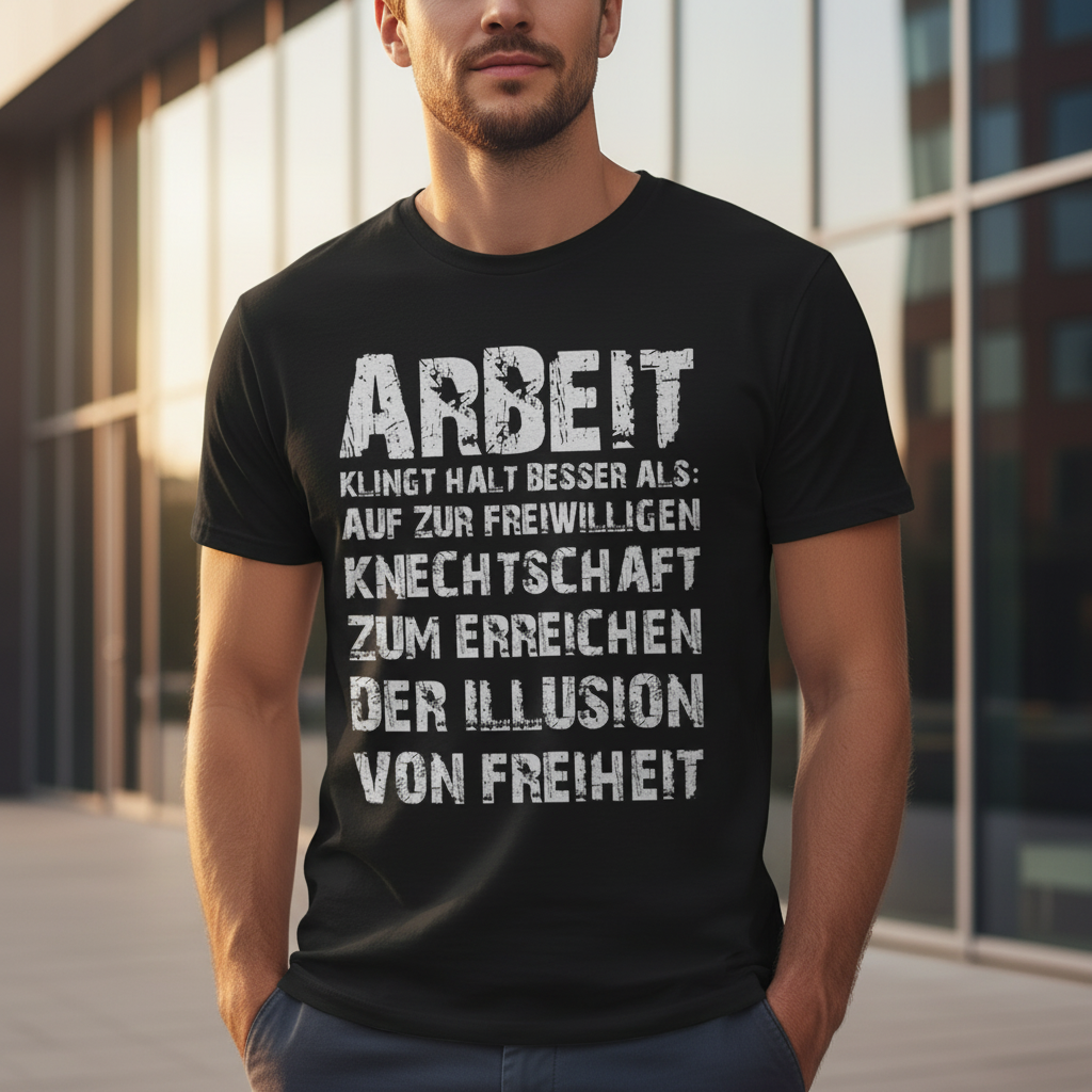 Arbeit klingt halt besser als die illusion von Freiheit - Herren T-Shirt