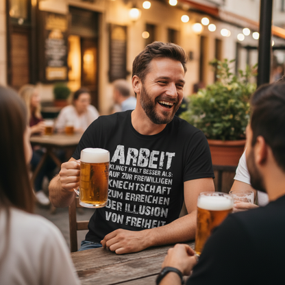 Arbeit klingt halt besser als die illusion von Freiheit - Herren T-Shirt