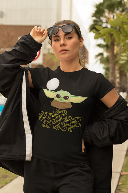 Der Knuffigkeit widerstehen du musst - Baby Yoda Grogu - Damenshirt