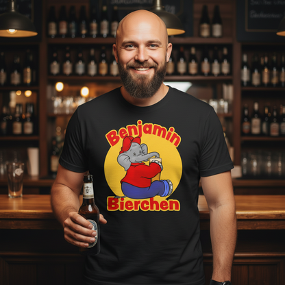 Benjamin Bierchen Blümchen Herren Premium Bio T-Shirt lustiges Bier Funshirt