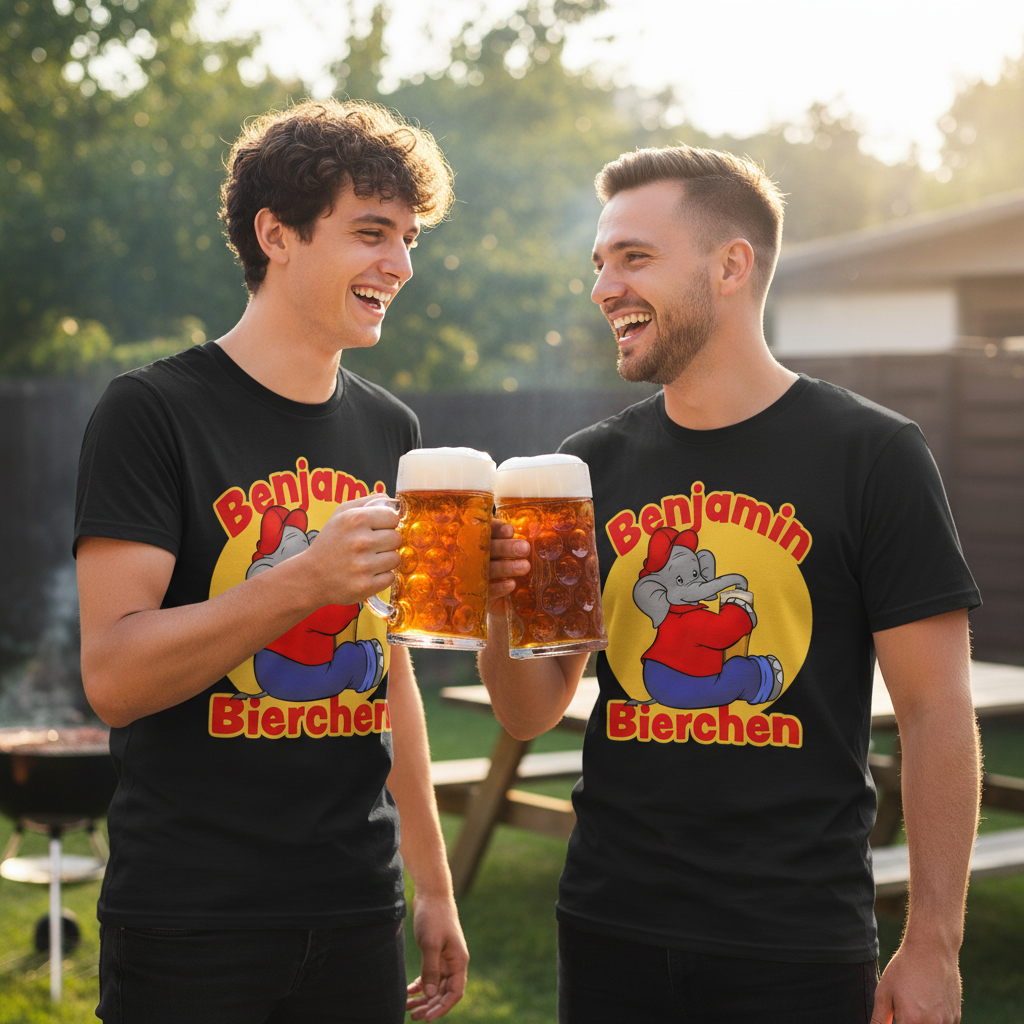 Benjamin Bierchen Blümchen Herren Premium Bio T-Shirt lustiges Bier Funshirt