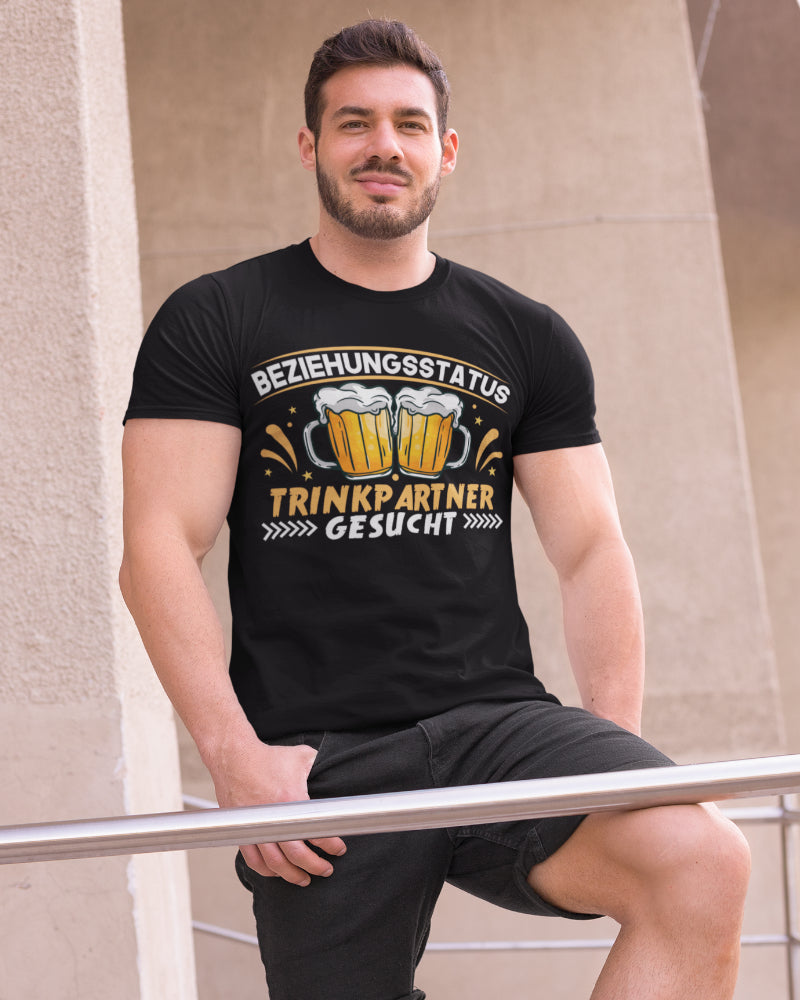 Beziehungsstatus Trinkpartner gesucht Shirt Männer Bierparty Geschenk