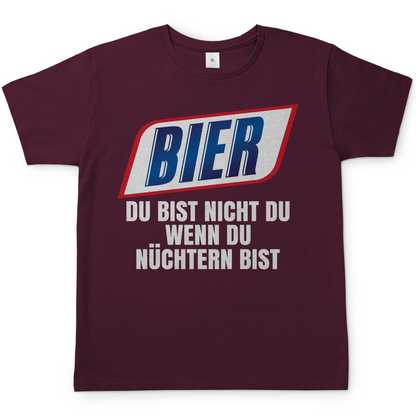 Bier du bist nicht du wenn du nuechtern bist - Herren Shirt in burgundy