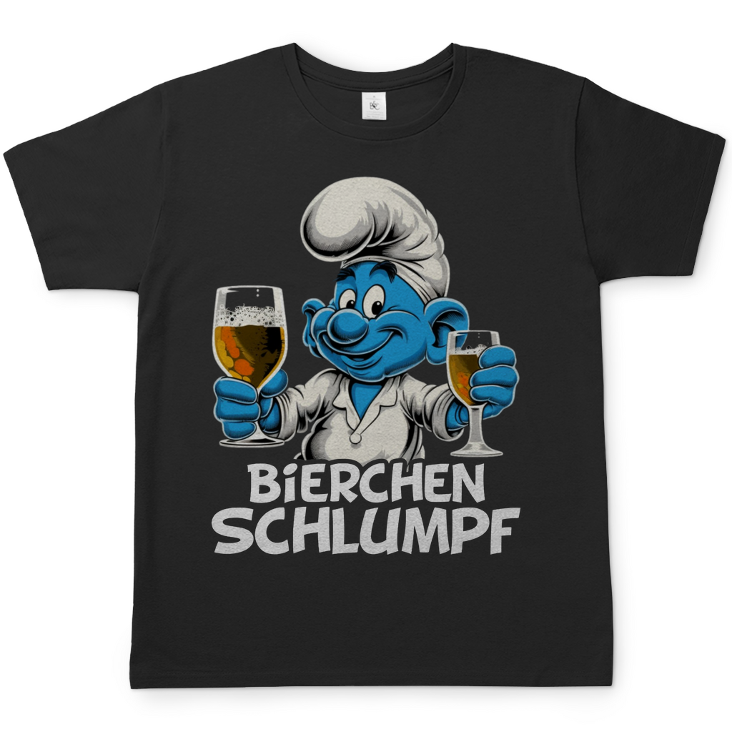 Bierchen Schlumpf Grafik - Herren Shirt Black