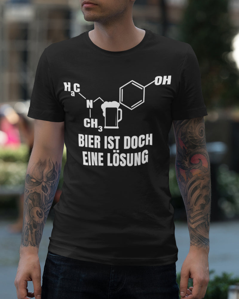 Lustiges Herren Shirt Bier ist doch eine Lösung Chemie Party Geschenk Premium