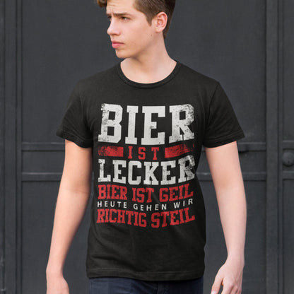 Herren Funshirt Bier ist geil – Festival Shirt mit Party Spruch für Männer