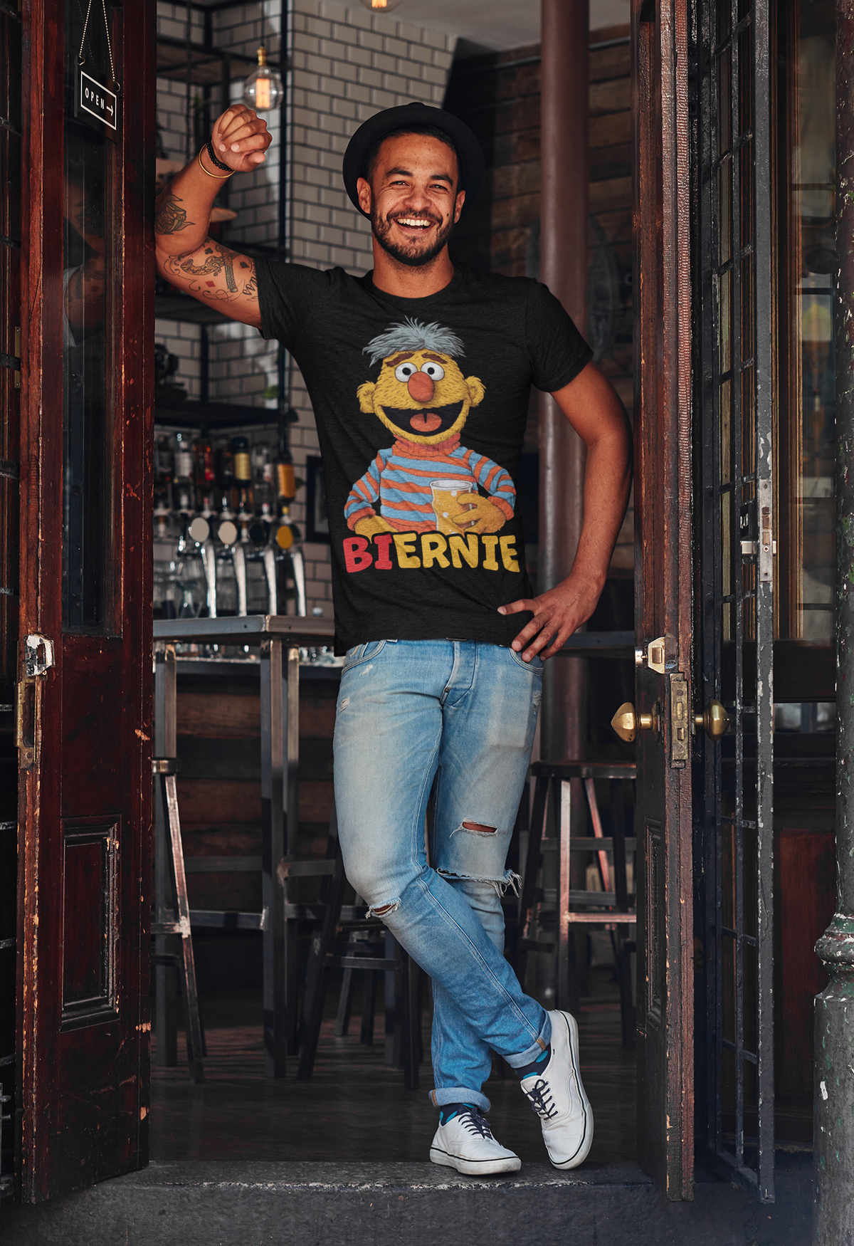 Biernie Ernie Bier Sesamstraße - Herren Premium Bio T-Shirt