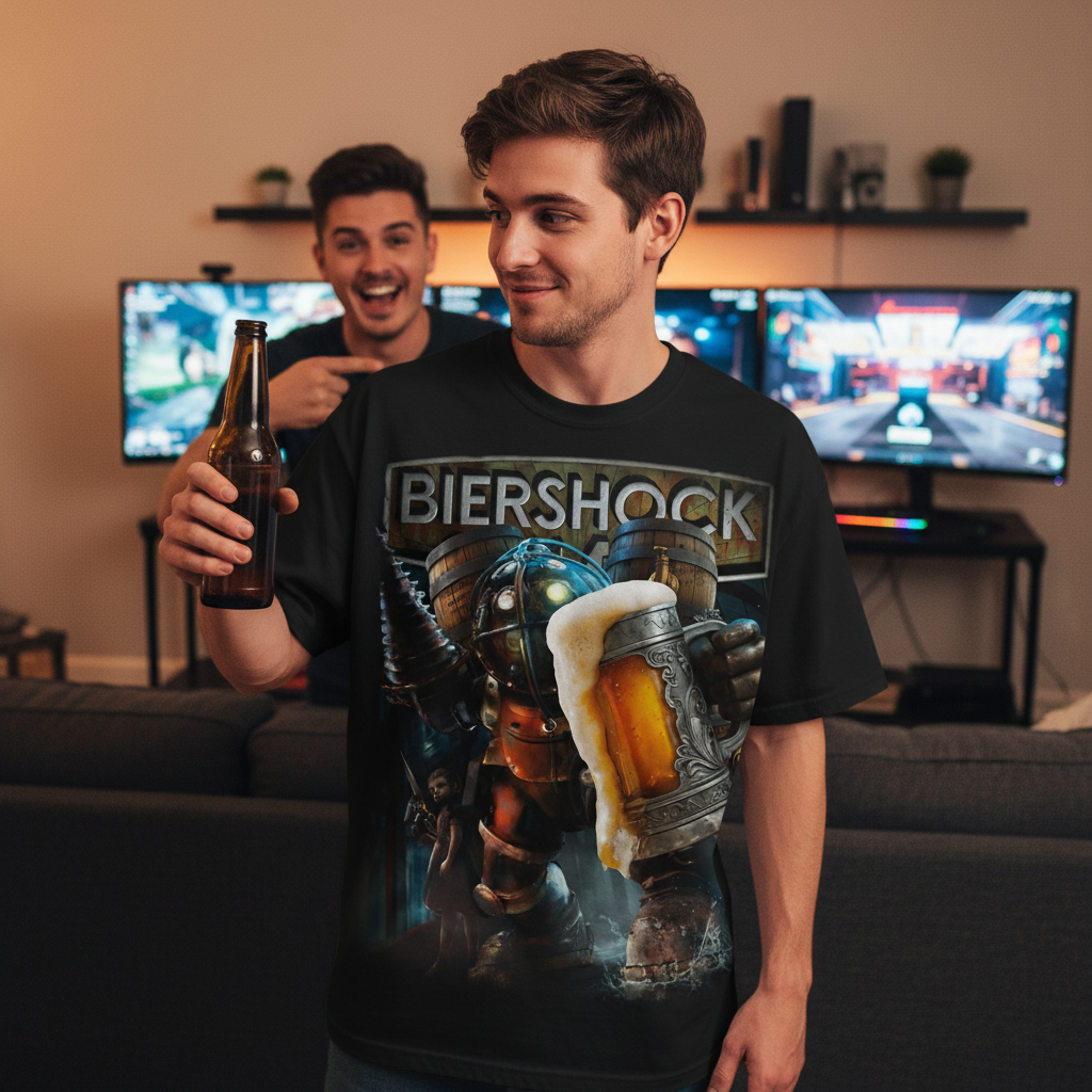 Biershock Bioshock Big Bier Daddy - Jack and Jones Oversize T-Shirt
