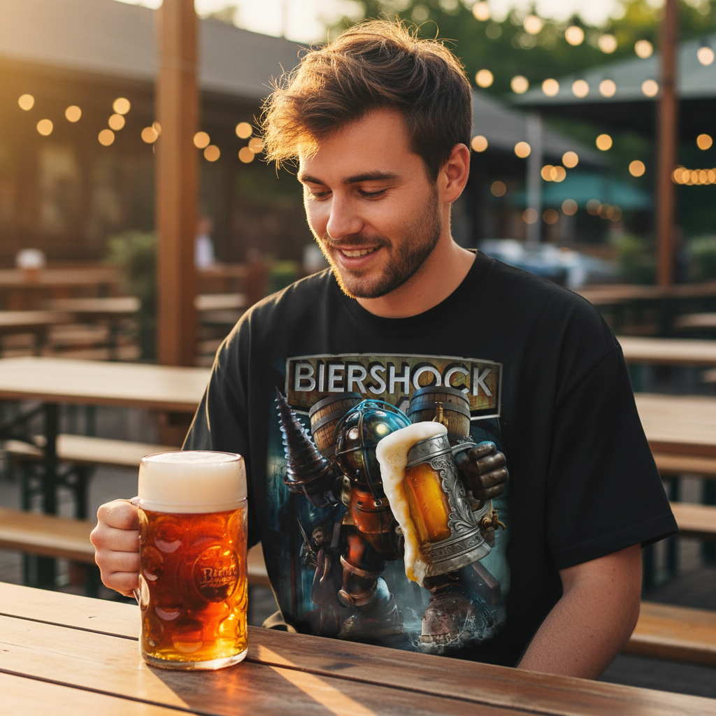 Biershock Bioshock Big Bier Daddy - Jack and Jones Oversize T-Shirt